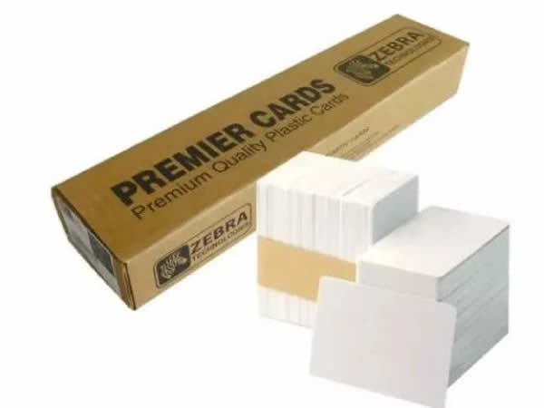 Zebra Tarjetas PVC 30MIL Blancas para ZXP - Caja de 500 unid.  