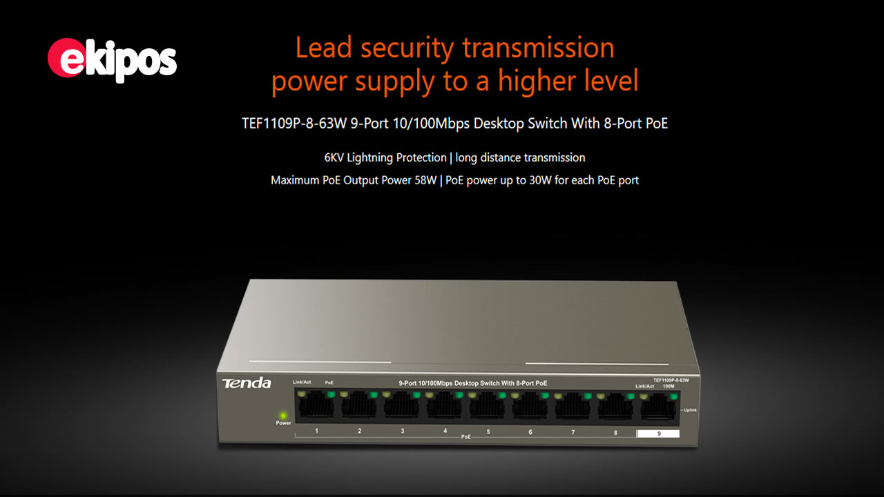 Tenda TEF1109P-8-63W