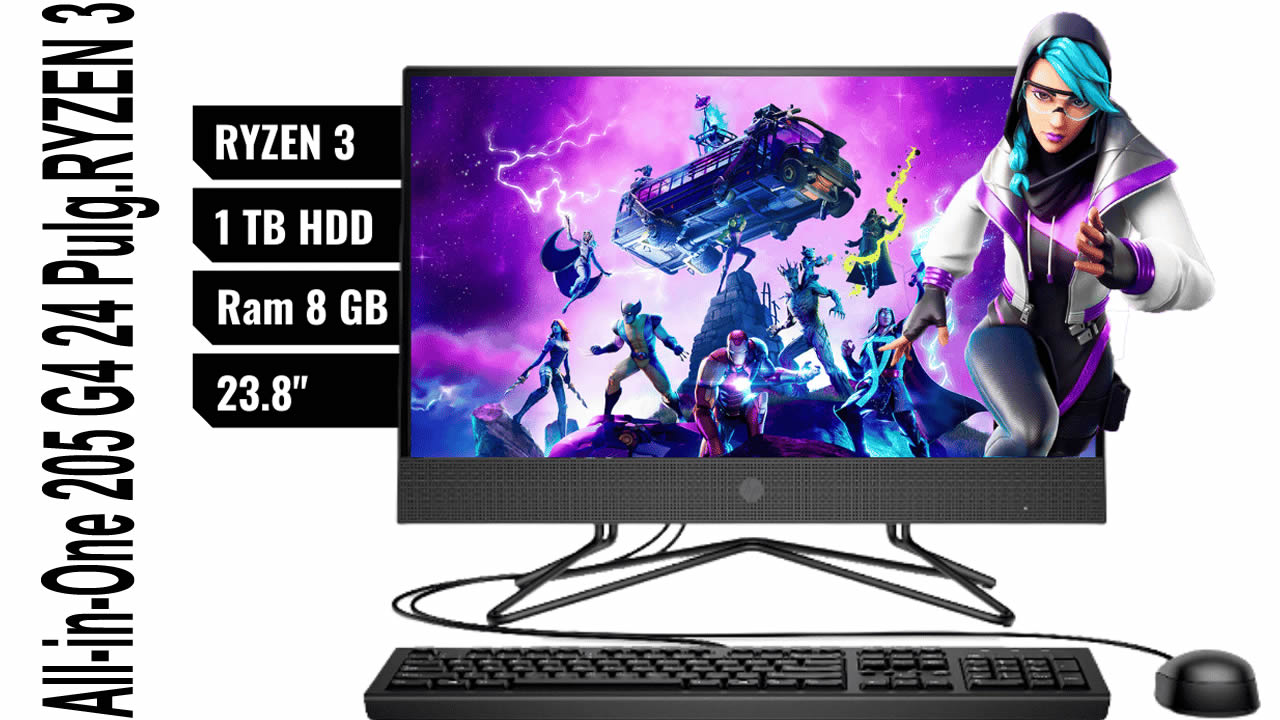 HP All-in-One 205 G4 24 Pulg.RYZEN 3   