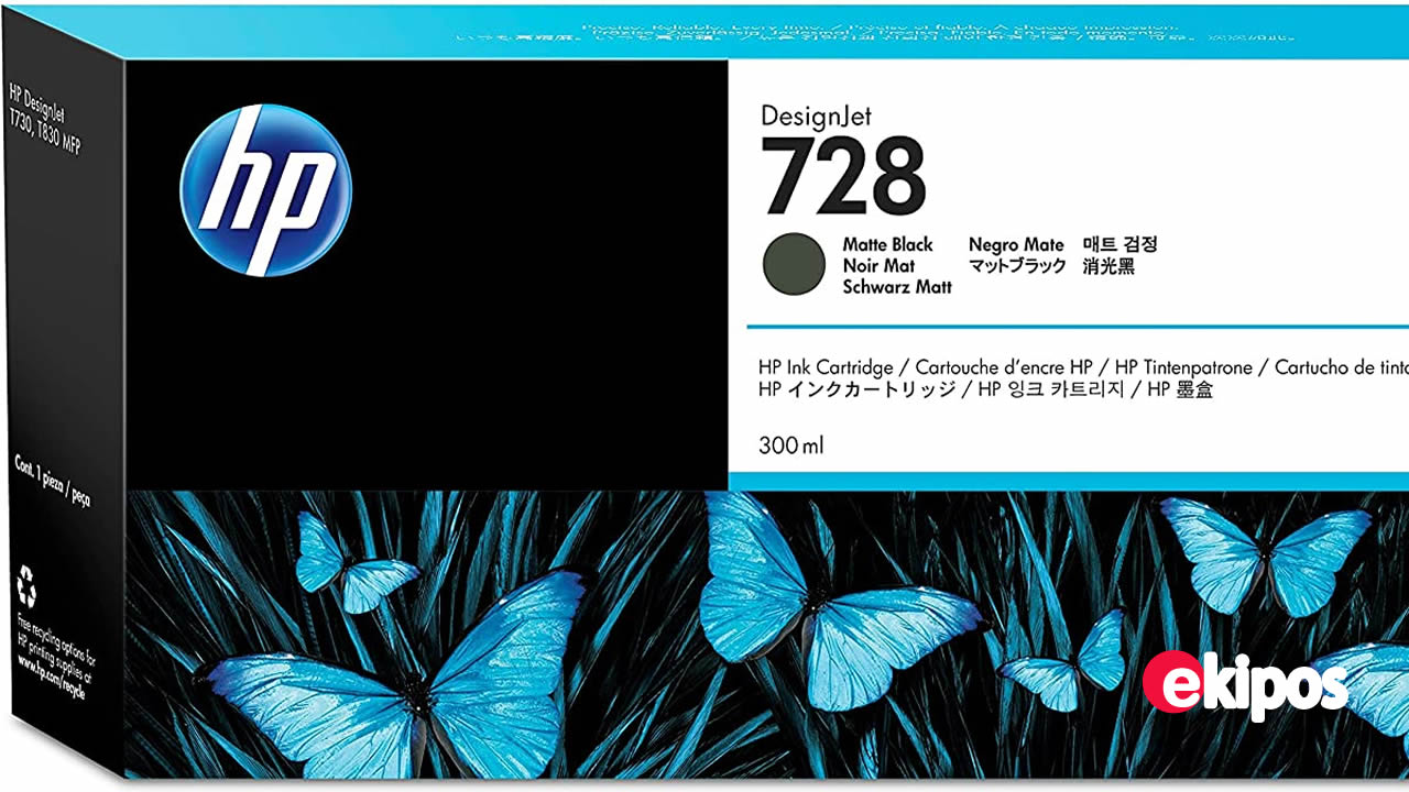 HP 728 Negro Mate DesignJet de 300 ml