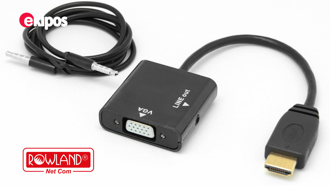 Rowland Adaptador HDMI a VGA 1080P, HDTV, Macho a Hembra, para PC, Monitor, proyector, HDTV, Xbox