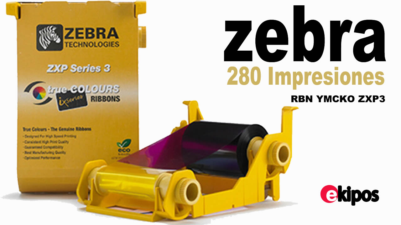 Zebra RIBBON YMCKO ZXP3 280 Impresiones 
