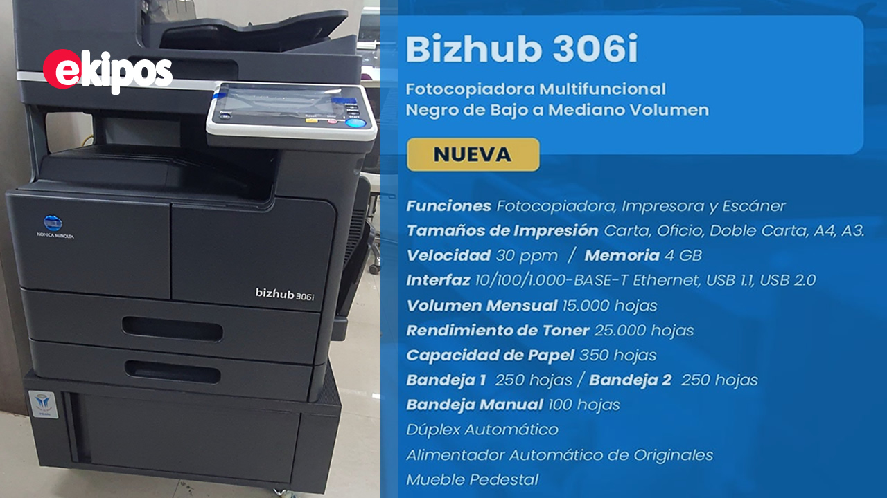 KONICA MINOLTA Bizhub 306i - Completo 