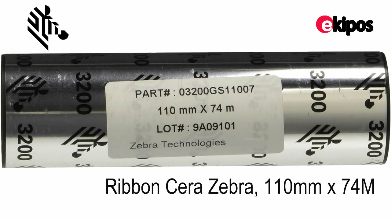 Zebra RIBBON CERA 4.33 Pulg. (110mm) X 74mts. - ROLLO     