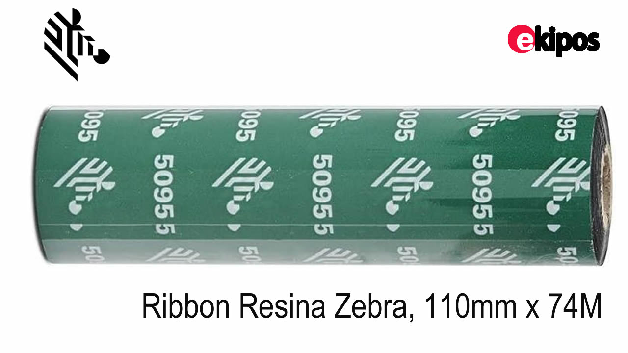 Zebra RIBBON RESINA 4.33 Pulg. (110mm) 74 mts. - Rollo  