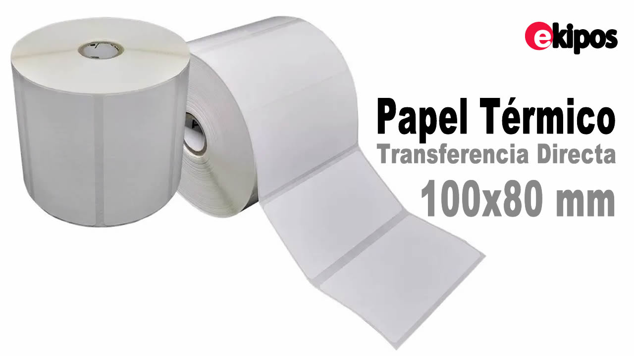 Zebra Rollo de Etiquetas 100x80mm - Papel Termico 2000  Unid.    