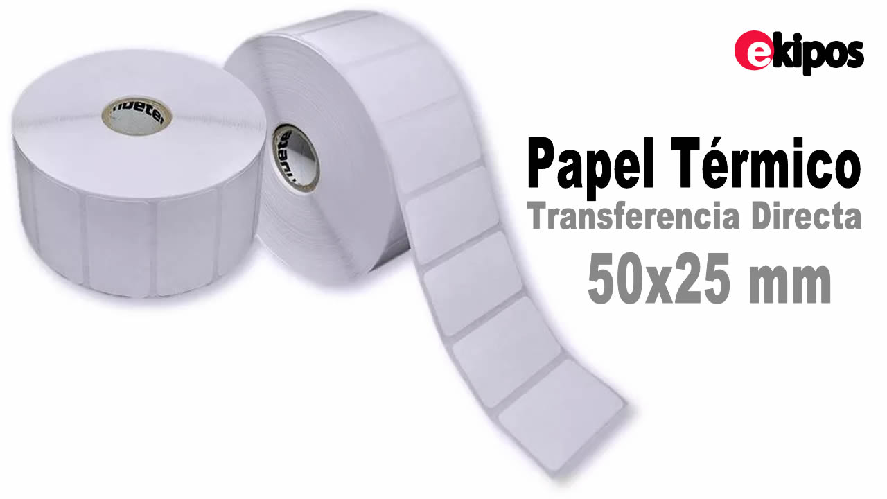 Zebra Rollo de Etiqueta 50x25mm, Papel térmico 2000 unid. 