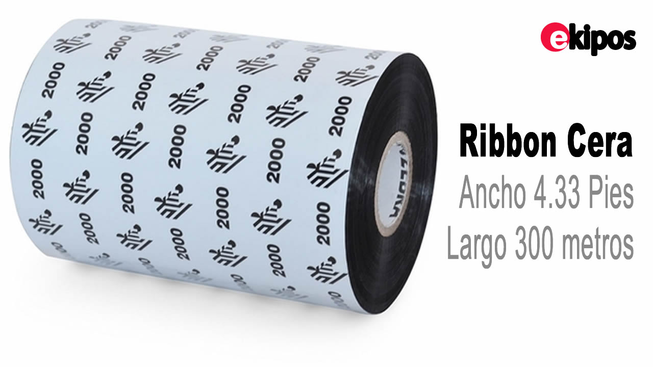 Zebra Ribbon Cera 4.33 pulg. x 300 mts - Rollo              