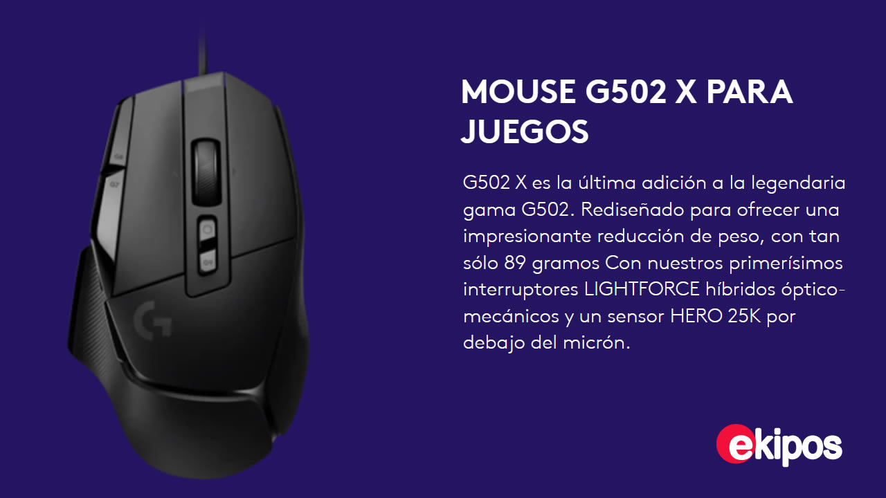 LOGITECH G502 X PARA JUEGOS