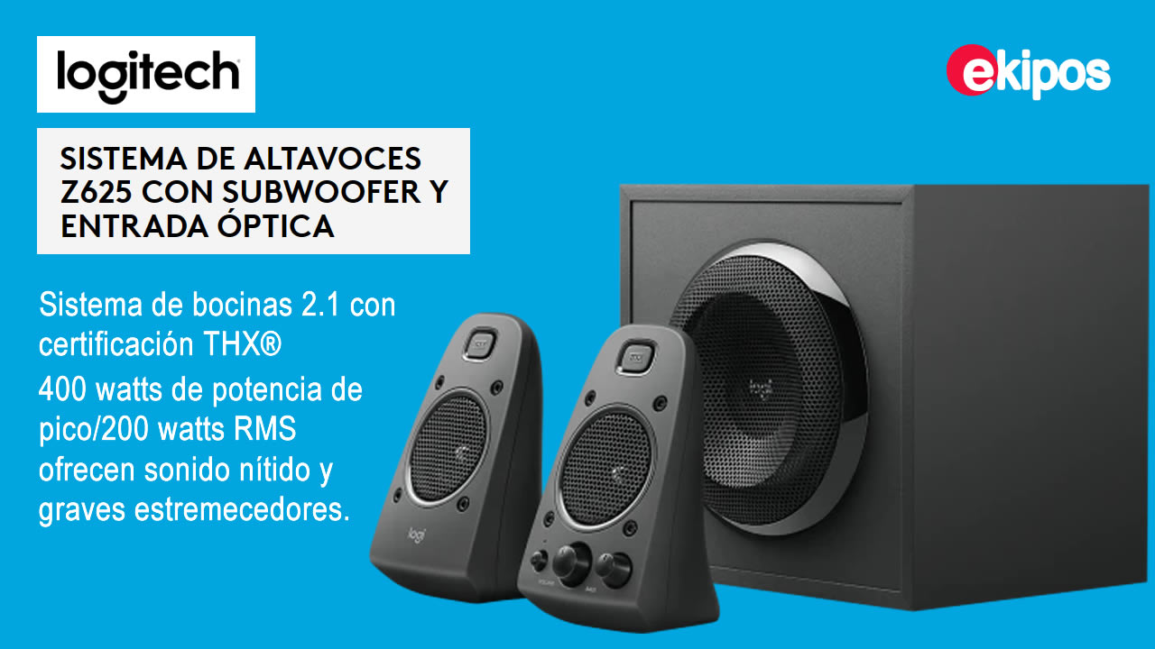 LOGITECH SISTEMA DE ALTAVOCES Z625 CON SUBWOOFER Y ENTRADA ÓPTICA 
