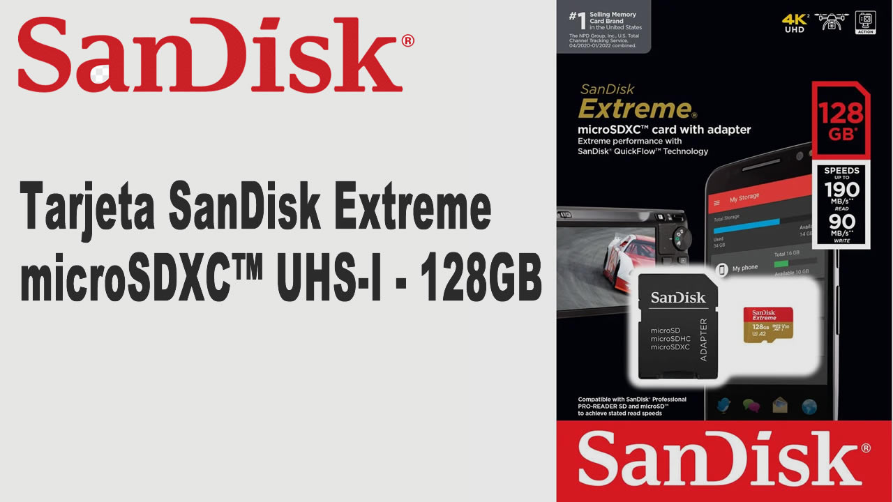 SanDisk  Extreme microSDXC UHS-I - 128 GB   