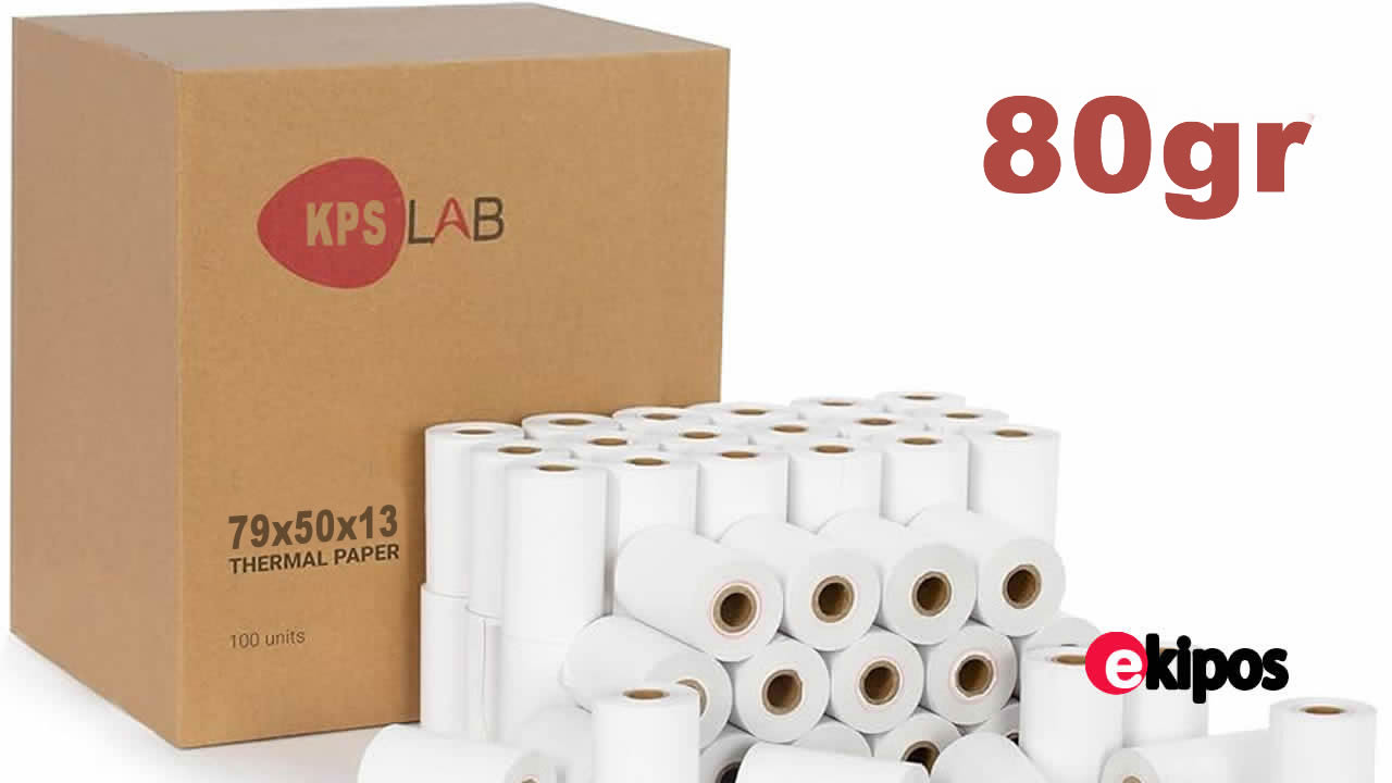 OEM Rollos de papel térmico en blanco 79x50x13  80gr - Caja de 100 Unid.                     