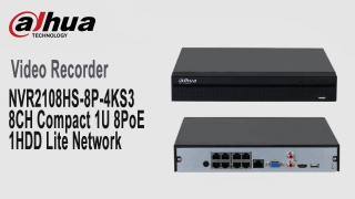 DAHUA NVR2108HS-8P-4KS3  8CH Compact 1U 8PoE 1HDD Lite Network Video Recorder
