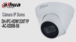 DAHUA DH-IPC-HDW1230T1P-A-0280B-S6 - Cámara IP Domo 2MP con lente de 2.8 mm y ángulo de visión de 102 grados, micrófono integrado, IR de 30m, IP67, PoE, DWDR/