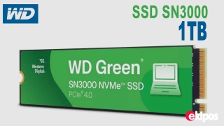 Western Digital SSD interno NVMe WD Green SN3000 de 1TB - Unidad de estado sólido - Gen4 PCIe, M.2 2280, Hasta 5,000 MB/s - WDS100T4G0E 